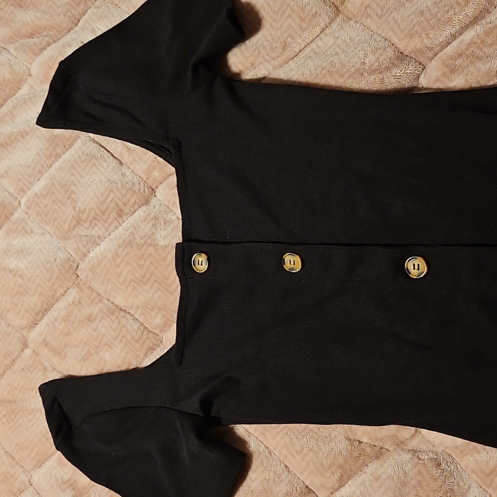 Elegant Black Button-Down Dress